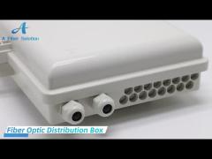 FTTH 16 Core Distribution Box , Plastic Fiber Optic Splicing Box IP66 Waterproof