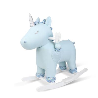 China Ride on Toy OEM ODM Wholesale Newborn 100% Cotton Stuffed Rocking Ride On Unicorn Baby Animal Toy for sale