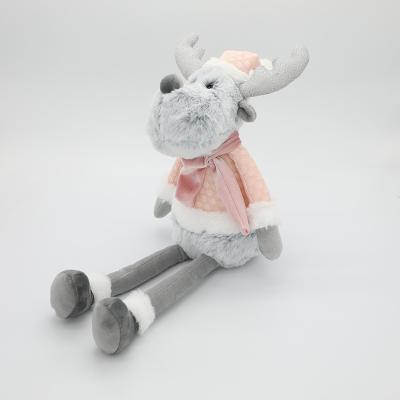 China Soft Plush Elk Stuffed Toy for Soft Suave Moose Stuffer Noel de Para Navidad Juguetes de alce de Noël relleno toy for sale