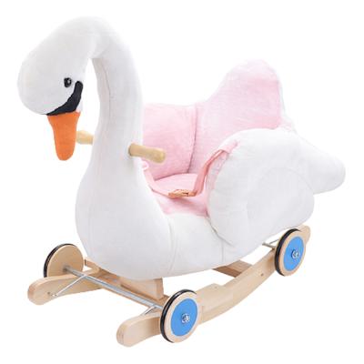 China Ride On Toy Ready To Board Custom Stuffed Baby Rides On Stuffed Animal Pony Animals Kids Riding Horse Toy Swan Rocking Toys for sale