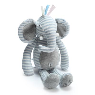 China Plush Ready To Ship Custom Sublimation Toy Plush Stuffed Elephant Soft Toy Wholesale OEM Ears Blue Stripe Creative Elephant Plush Large for sale