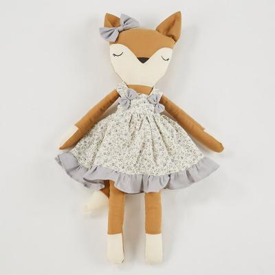 China Plush Jungle Autumn Stuffed Fox Toy For Kids Baby Sleep Fox Toy Lovely Girl Fox Toy With Bow And Dress For Home Decoration for sale