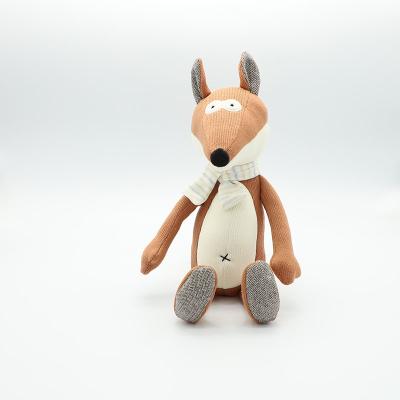 China Autumn plush jungle stuffed fox toy for kids knit material baby material gift toy classic fox fox toy for sale