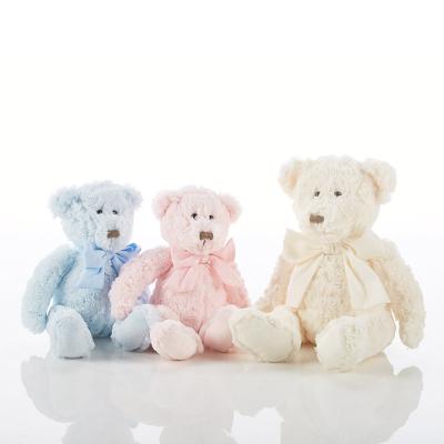 China Plush customkids kids teddy bear classic teddy bear with bow wholesale customized cream teddy bear for sale