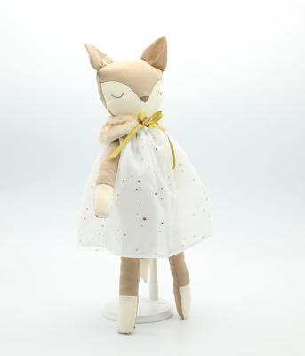 China Little Plush Princess Girl Gift Dress Animal Toys Plush Fox Soft Toys Dress Up Doll For Baby Soft Toys for sale