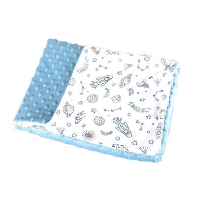 China New Arrival 100*75cm High Quality Double Folded Sided Cloth Newborn Baby Kids Blanket for sale