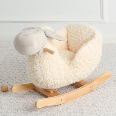 China Ride On Toy Children Riding Animal Toys Plush Rocking Horse Sheep Animal Ride Chair for sale