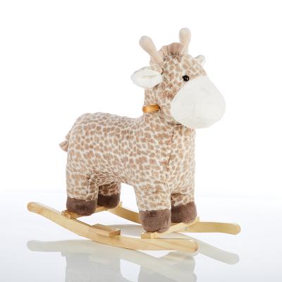 China Ride on Happy Stuffed Animal Toys Giraffe Plush Riding Rocking Horse Riding Toy for sale