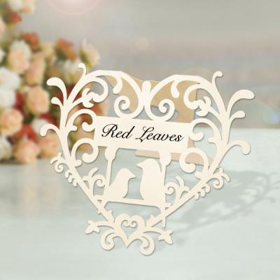 China Europe laser cut place table card / heart shape table name card holder place cards for sale