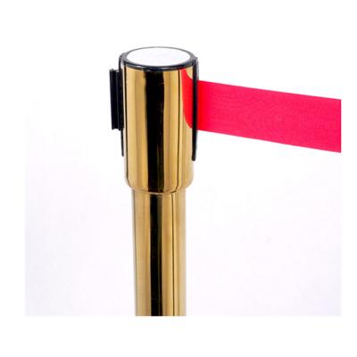 China Any Place Need Crowd Control Belt Titanium Titanium Retractable Barrier With 2m Red Nylon Belt for sale