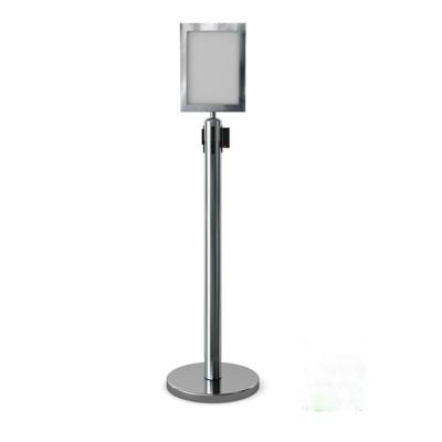 China Any Place Needs A4 Crowd Control Stainless Steel Metal Sign View Holder With Metal Adapter for sale