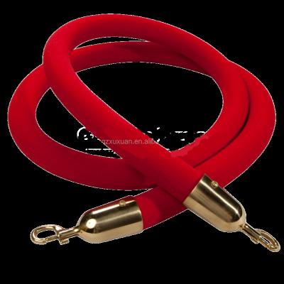 China Terylene Velvet Rope For Rope Rack Queue Barrier With Snap Hook for sale