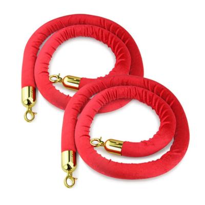 China Any Place Need Crowd Control Velvet Hanging Rope With Brass Snaps On Rope Holders for sale