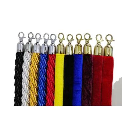 China Any Place Needs Red Crowd Control Stand Rope With Brass Ends Rope Crowd Control for sale