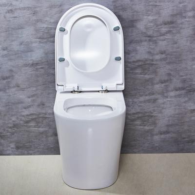 China Modern HILITE Modern Round Shaped Floor Mounted Watermark One Piece Cheap Toilets Bathroom Ceramic Toilet Sanitary Ware for sale