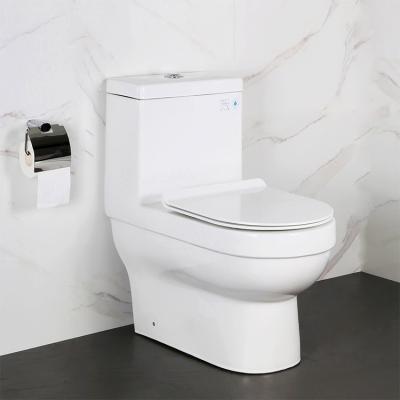 China Dual-Flush HILITE Foshan Factory White Glazed Floor Mounted Bathroom Sanitary Ware CUPC One Piece Toilet Ceramic for sale