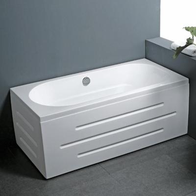 China Modern HILITE Chinese Manufacturer Hotel White Acrylic Bathtub Whirlpool Rectangular Bathtubs With Drain for sale