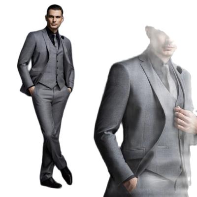 China Dark Gray Mens Suits Groom Blazer Fashion Wedding Suits Anti Shrink For Best Men Slim Fit Groom Tuxedos For Man (Jacket+Vest+Pant) for sale