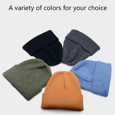 China 2022 New COMMON Casual Beanie Loose Oversized Knitted Hat Warm In The Skull Unisex Cold Weather Hat Winter Thick Knitted Casual Hat for sale