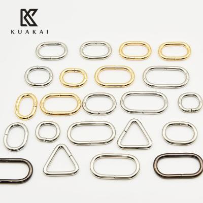 China High End Custom Metal Zinc Alloy Material Spring Ring Bag And Souvenir Accessories Open Ring Oval In Various Colors for sale