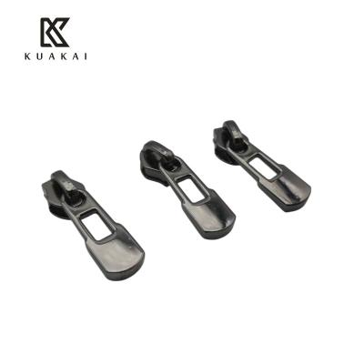 China Apparel Zipper Manufacturer Metal Zip Puller For Outdoor Bag 3# Black Rectangular Round Zipper Slider S5012 for sale