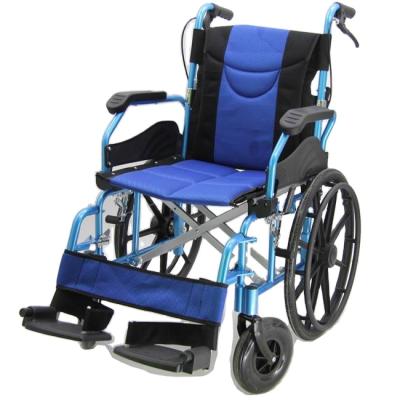 China 20 Inch Aluminum Manual Polyester Seat Wheelchair Outdoor Heavy Duty High End for sale