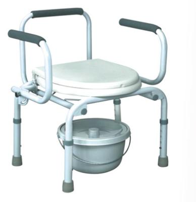 China Wheels / Handicap Collapsible Folding Toilet Chair With Casters Potty Chair For Disable for sale