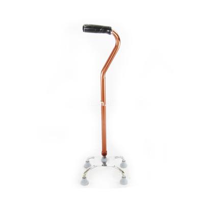 China Rehabilitation Center Elderly Disabled Stable Non-slip Adjustable Telescopic Lightweight 4 Feet Walking Stick for sale