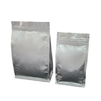 China Recyclable Laminated Aluminum Foil Quad Seal Flat Bottom Resealable Square Bottom Zipper Bag for sale