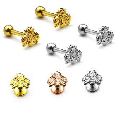 China Wholesale 316L FASHIONABLE Surgical Steel Animal Honey Bee Labret Piercing Stud New For Girls Piercings Jewelry for sale