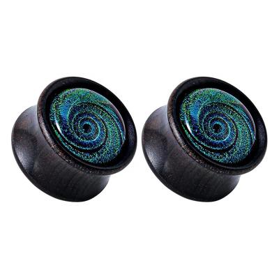 China Wholesale FASHIONABLE Plugs Clear Pyrex Glass Ear Tunnels Cracked Design Saddle Earring Piercings for sale