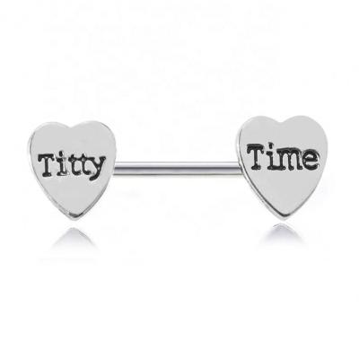 China 2021 FASHIONABLE New Heart Letter Body Piercing Nipple Piercing Cute Jewelry for sale