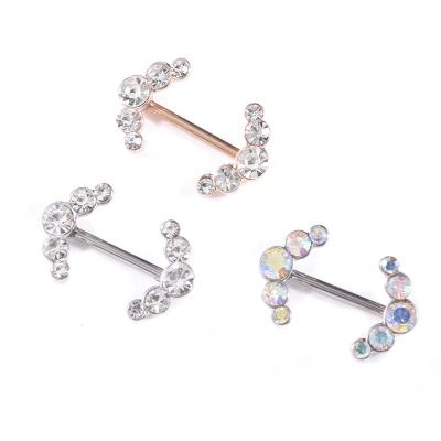 China Fashionable Wholesale 316L Stainless Steel Clear CZ Nipple Piercing Rings Non Pierced Nipple Jewelry for sale