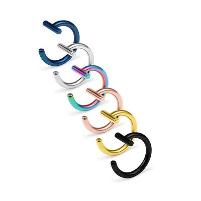 China FASHIONABLE 316L Surgical Steel Nose Circles Cut Ons Nostril Ring Body Jewelry 20G for sale