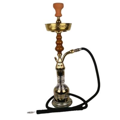 China 38-4 GMG Aluminum Alloy Brass Hookah Shisha Egyptian Hookah Zinc Alloy Wooden Hookah for sale