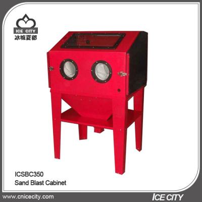 China Small Garage Two Doors Easy Operating Sand Blast 350L Manual Cabinet for sale