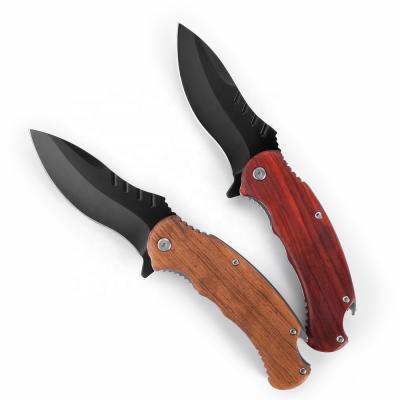 China OEM Wholesale Non-variable Folding Pocket Knife Wooden Handle With Bottle Opener for sale