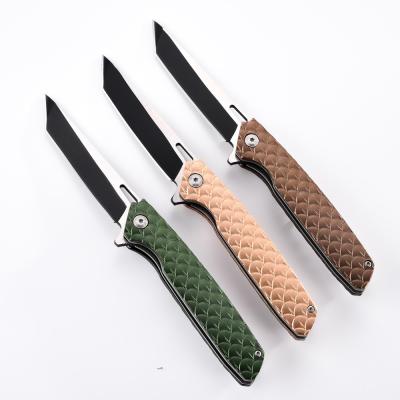 China Yangjiang Survival Rescuers Self-defense Folding Non-variable Popular Custom Tactical Pocket Knife Best Logo Aluminum Camping Hunting Army for sale