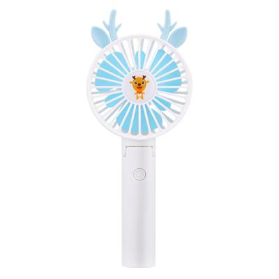 China Household Fashion Cute Animal Shape Rechargeable Portable Mini Fan White Hand for sale