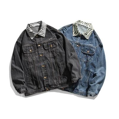 China Waterproof Twin Chest Pockets Latest Faux Shearling Design Plain Color Denim Jacket for sale