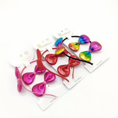 China New Style Cloth Headband Hangers Lovely Soft Colorful Hair Bow Cute Girls Hair Clips Headbands for sale