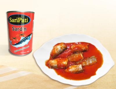 China Hot Selling Low Sugar Canned Sardine in Tomato Sauce 425g*24tins for sale