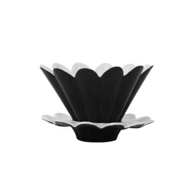 China Sustainable Single Hand Brewed Flower Shape Portable Cone Ceramic Coffee V60 Dripper for sale