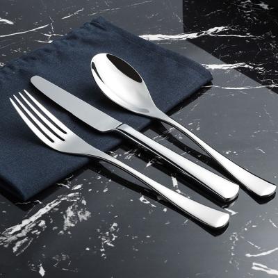 China Sustainable Easy Cleaning Flatware Restaurant Silverware Spoon And Fork Set Silver Stainless Steel Cutlery for sale