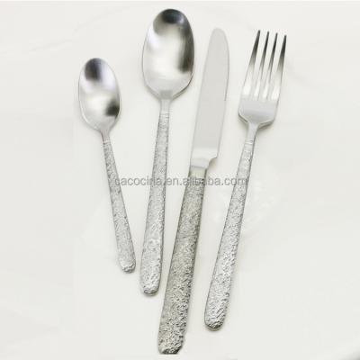 China Sustainable Delux Mirror Finishing Stainless Steel Silverware Metal Flatware Set for sale