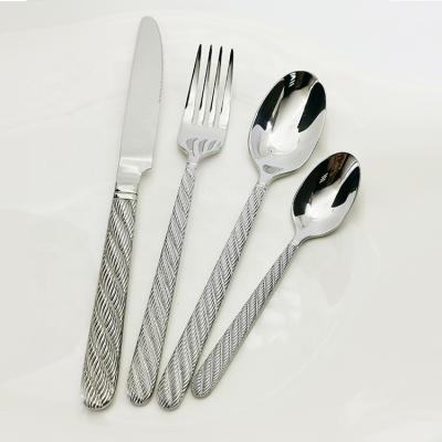 China New Design Viable Hotel High Grade Stainless Steel Flatware Flatware Silverware Spoon Fork Set Nordic Commercial Dinner Knife for sale