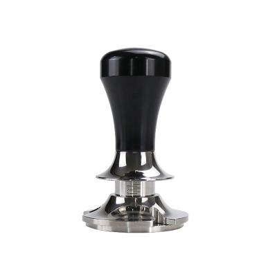 China Black 58.5MM Flat-base Stainless Steel /Alloy Depth Stable Material Adjustable Soft Feeling Coffee Tamper Newest Design for sale