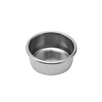 China Newest High Quality Design 54MM Coffee Filter Basket 2-Cups Original Stainless Steel Double Walled Color Blind Basket for sale