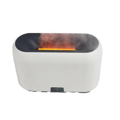 China New Trend Waterless Aromatherapy Power-up Steam Oil Aroma Flame Portable Personal Air Humidifier with Warm Lamp for sale