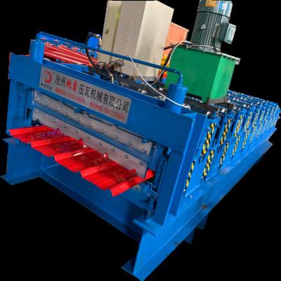 China Hotels Profile Trapezoidal Roofing Tile Metal Sheet Roll Forming Machine IBR Roofing Panel Roll Forming Machine for sale